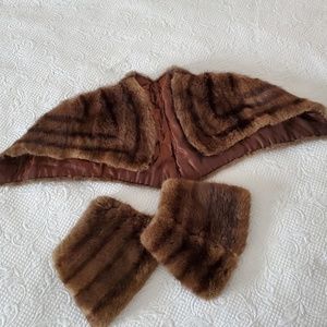 Authentic mink Cape and cuffs